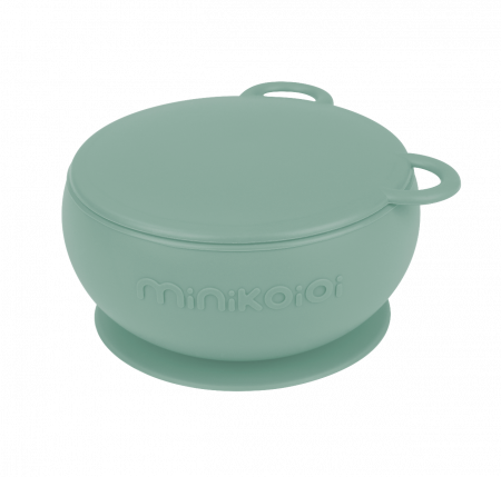 Bol Minikoioi cu Ventuza si Capac, 100% Premium Silicone – River Green [2]