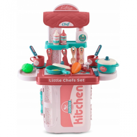 Jucarii copii si bebe - Bucatarie 3 in 1 cu accesorii incluse Ricokids 772900 - Roz