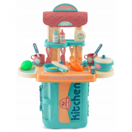 Jucarii copii si bebe - Bucatarie 3 in 1 cu accesorii incluse Ricokids 772901 - Turcoaz