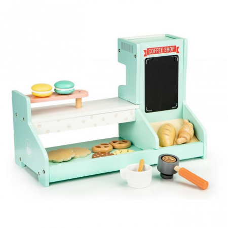 Jucarii copii si bebe - Bucatarie de lemn, coffee shop Ecotoys 4442
