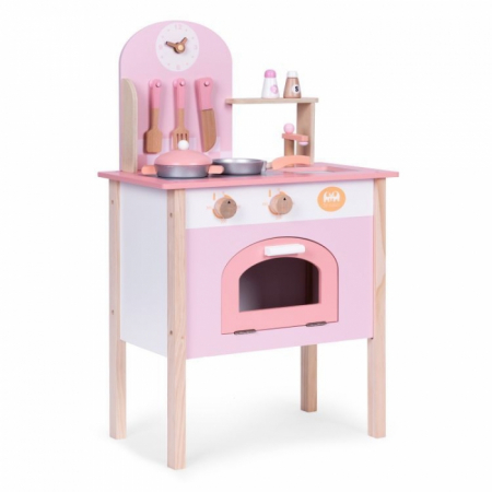 Jucarii copii si bebe - Bucatarie din lemn pentru copii cu accesorii, 48 x 26 x 76.5 cm, Ecotoys HM232570