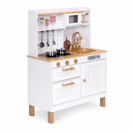 Jucarii de Rol - Bucatarie mare din lemn pentru copii cu accesorii, 70 x 30 x 93.5 cm, Ecotoys 7275