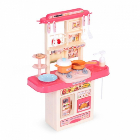 Jucarii de Rol - Bucatarie pentru copii cu sunete si accesorii Ecotoys 65T-2 - Roz