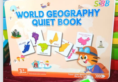 Articole pentru scoala si gradinita - Busy Book – Carte Geografie, Stickere Reutilizabile