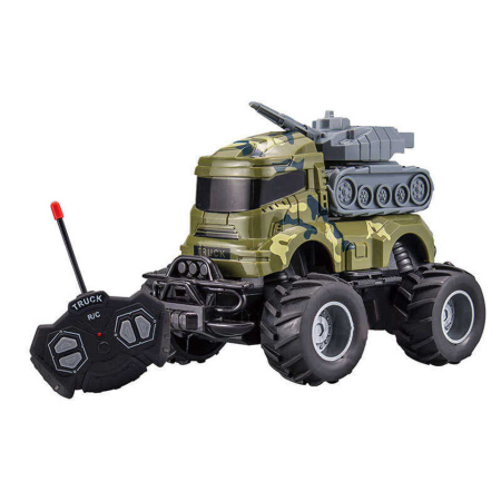 Copii 4 ani+ - Camion Militar cu Rachete, Lumini, 18 cm, Verde