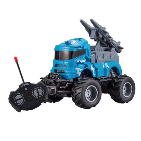 Copii 4 ani+ - Camion Militar cu Rachete, Lumini, 18 cm, Albastru