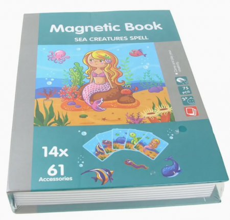 Jucarii Montessori - Carte cu Puzzle Magnetic, Imbraca Printesa