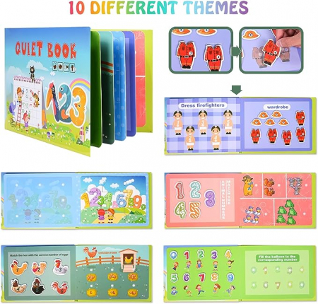 Carte educativa Montessori cu stickere reutilizabile, diverse modele, 10 pagini [11]