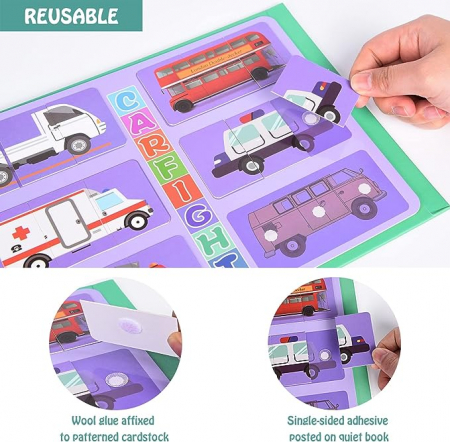 Carte educativa Montessori cu stickere reutilizabile, diverse modele, 10 pagini [18]