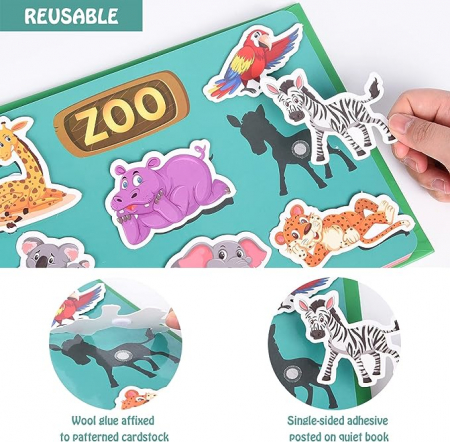 Carte educativa Montessori cu stickere reutilizabile, diverse modele, 10 pagini [14]