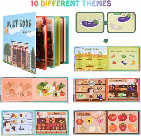 Carte educativa Montessori cu stickere reutilizabile, diverse modele, 10 pagini [7]