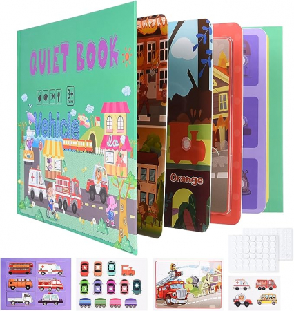 Carte educativa Montessori cu stickere reutilizabile, diverse modele, 10 pagini [2]