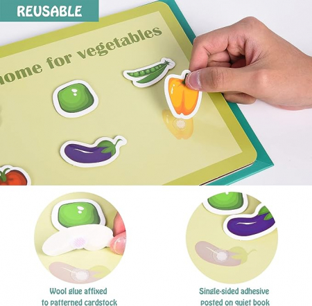 Carte educativa Montessori cu stickere reutilizabile, diverse modele, 10 pagini [5]