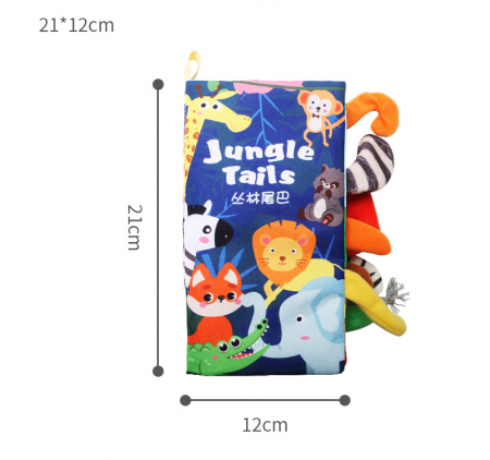 Carte interactiva Montessori, pentru copii, din material textil, cu animale. [3]