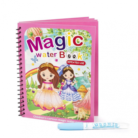 Carte Magica de Colorat cu Apa, 16 Desene Reutilizabile [0]