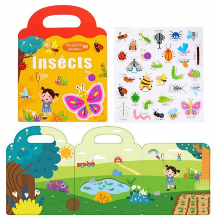 Jucarii magnetice - Carte puzzle magnetic pentru copii Lumea insectelor