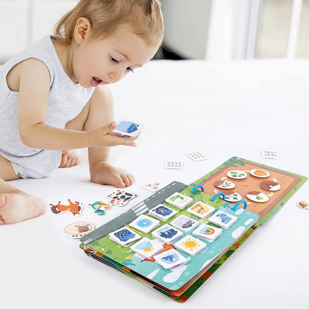 Copii 3 ani+ - Carte Reutilizabilă Busy Book- Caută, Găsește și Dezvoltă