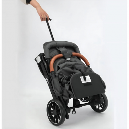 Carucior Sport cu Pliere tip Troller, cu Pozitie de Somn si Spatar Reglabil - Caramiziu [1]