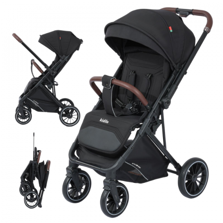 Carucioare - Carucior Sport cu Pliere Tip Troller, cu Pozitie de Somn si Maner Reversibil - Negru