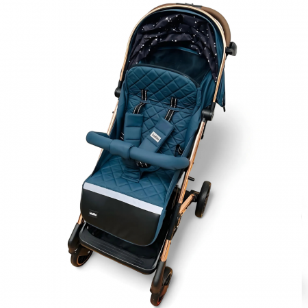 Carucior Sport pentru Copii, Sistem de Pliere Tip Troller - Albastru Inchis [2]