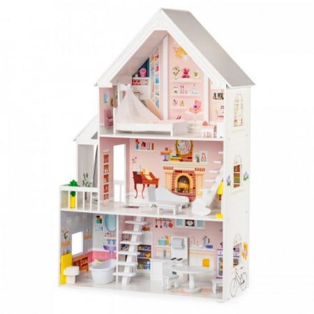 Jucarii copii si bebe - Casuta de papusi din lemn XXL Ecotoys 4127