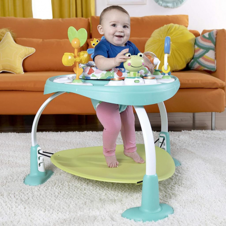 Jocuri si jucarii educative pentru bebe - Centru activitati pentru bebelusi 2 in 1 verde