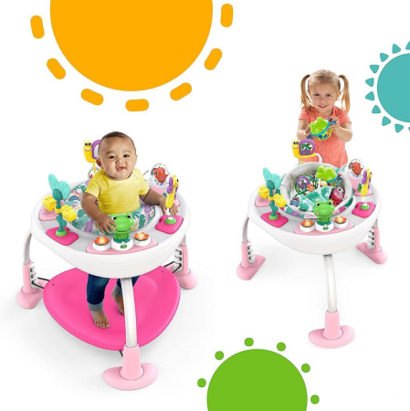 Jocuri si jucarii educative pentru bebe - Centru activitati pentru bebelusi 2 in 1 roz