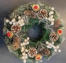 Brazi Artificiali si Decoratiuni de Craciun - Coronita Artificiala 40 cm – Ornament Craciun pentru Semineu si Living