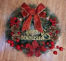 Brazi Artificiali si Decoratiuni de Craciun - Coronita Craciun 40 cm – Decor Mare pentru Usa si Hol