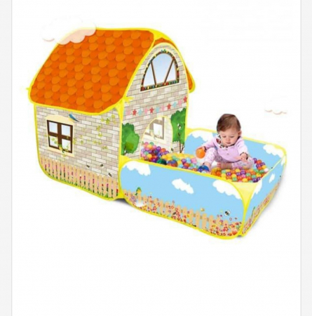 Tarc joaca copii - Cort copii, 2 in 1, casuta, piscina, 100 bile