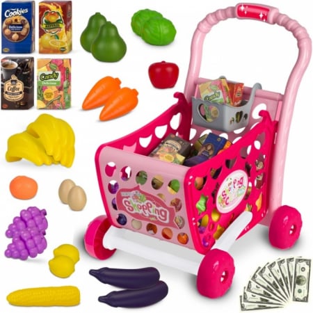 Bebe 9 luni+ - Cos de cumparaturi cu accesorii incluse Ricokids 773401 - Roz