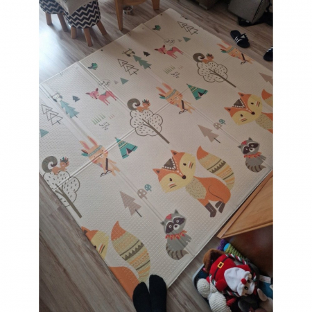 Covor Pliabil pentru Bebelusi, 2 fete - panda/padure magica, 180/200/0.9cm [1]