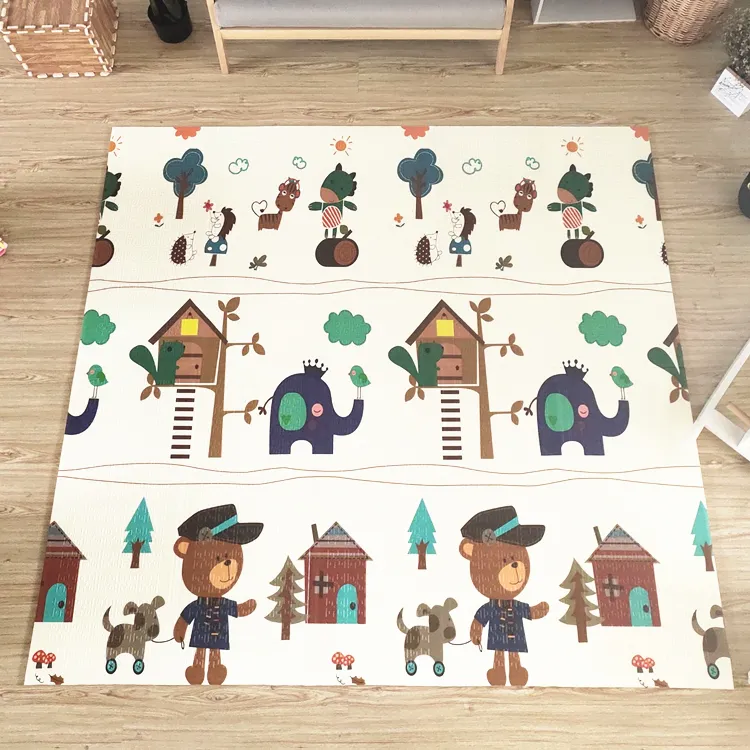 Covor Pliabil pentru Bebelusi, 2 fete - Traseu/Ursuletul Padurar, 180/200/0.8 cm [1]