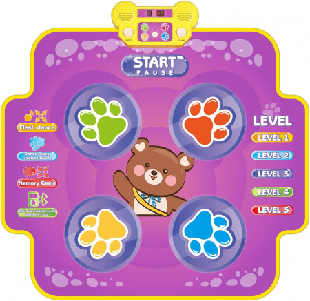 Covoras de Dans Interactiv pentru Copii, cu Muzica si Lumini LED, Mov [1]