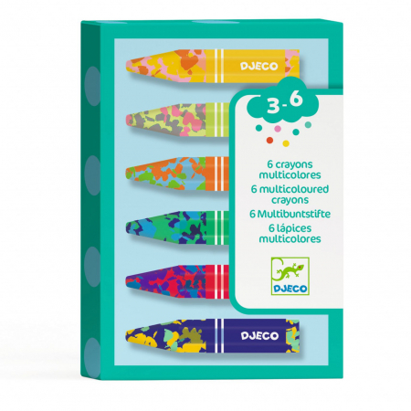 Articole pentru scoala si gradinita - Creioane cerate multicolore, Djeco