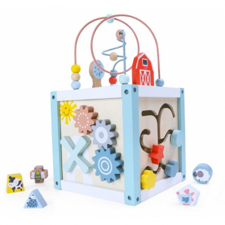 Jucarii copii si bebe - Cub educational din lemn 1020 Ecotoys