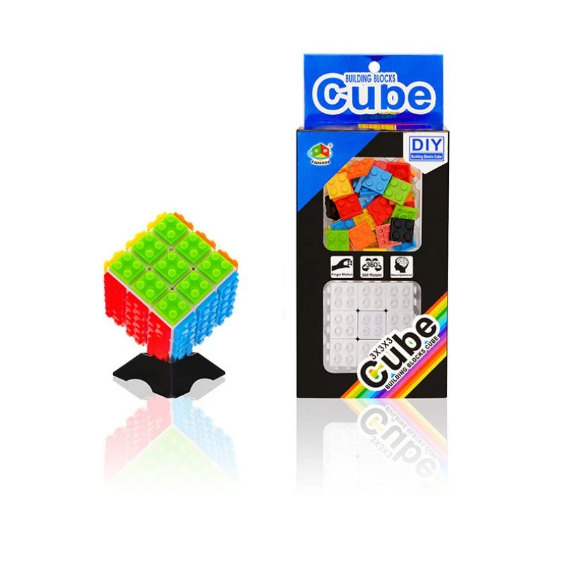 Jocuri si jucarii educative pentru bebe - Cub Rubik piese Lego, multicolor