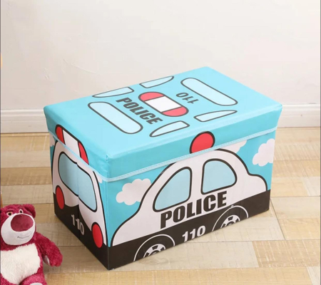 Camera copilului - Cutie de Depozitare Pliabila pentru Camera Copiilor, Model Masina de Politie