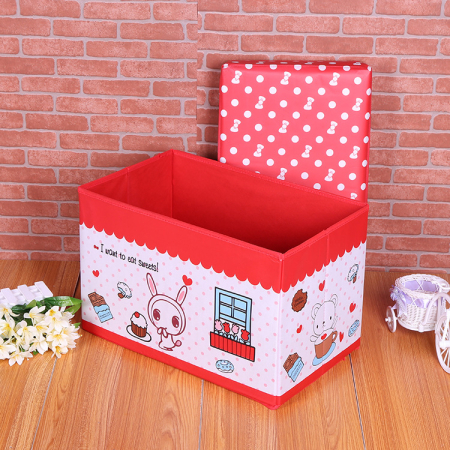 Camera copilului - Cutie de Depozitare Pliabila pentru Camera Copiilor, Model Iepure Roz
