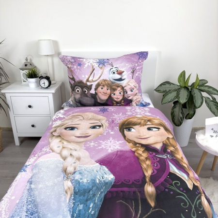 Disney Regatul de gheata Pink-purple Lenjerie de Pat Copii 140×200cm, 70×90 cm [2]