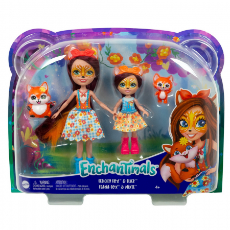 Jucarii copii si bebe - Enchantimals Set Papusi Surori Si Animalutele Lor  Felicity Fox Si Flick Si Feana Fox Si Mixte