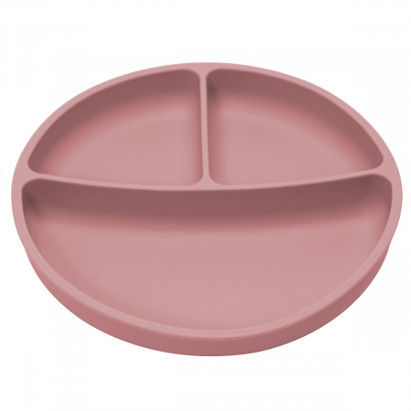 Farfurie compartimentata din silicon cu ventuza, AppeKids - Old Rose [4]