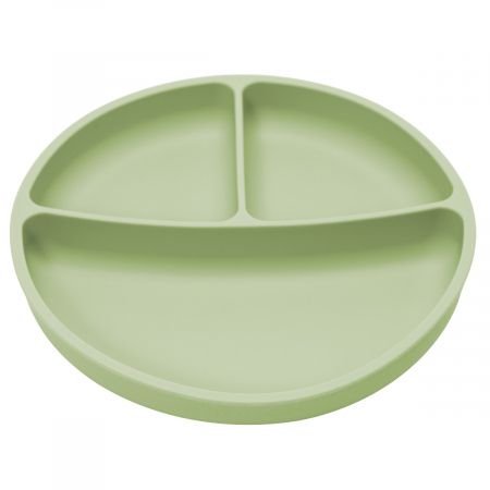 Farfurie compartimentata din silicon cu ventuza, AppeKids - Raw Green [4]
