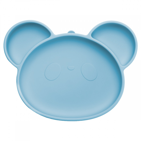 Farfurie din silicon cu ventuza, AppeKids, Panda - Aqua Blue [4]