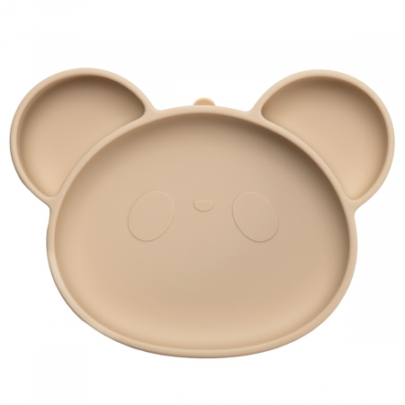 Farfurie din silicon cu ventuza, AppeKids, Panda - Bubble Beige [4]