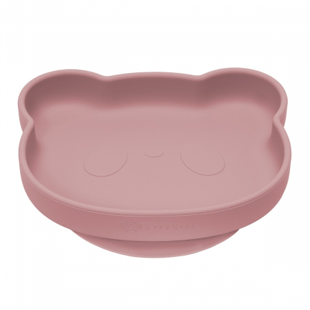 Farfurie din silicon cu ventuza, AppeKids, The Little Bear - Old Rose [4]