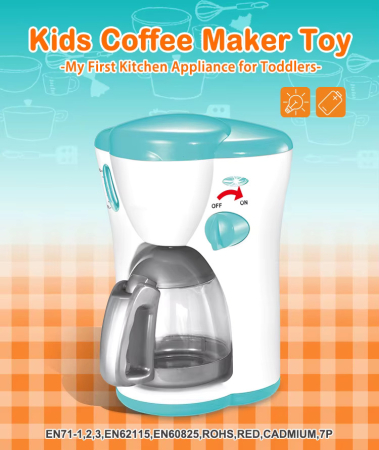 Filtru de Cafea de Jucarie cu Recipient si Lumini, Turcoaz [5]
