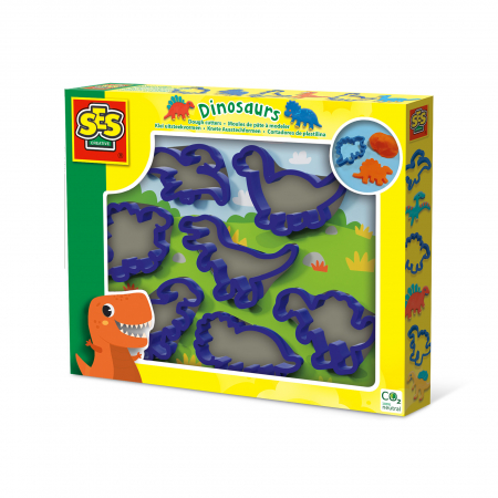 Pictura, modelaj si accesorii - Forme pentru copii de taiat plastilina Dino (7 piese)