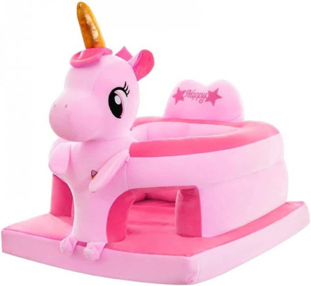 Jucarii de plus - Fotoliu cu Spatar, Sezut din Burete - Unicornul Roz