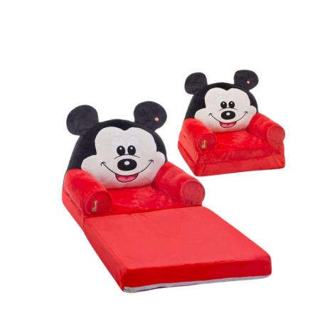 Jucarii de plus - Fotoliu din Plus pentru Copii, Extensibil – Model Mickey Mouse